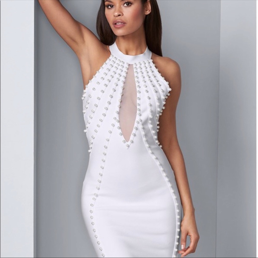Open back White pearl dress